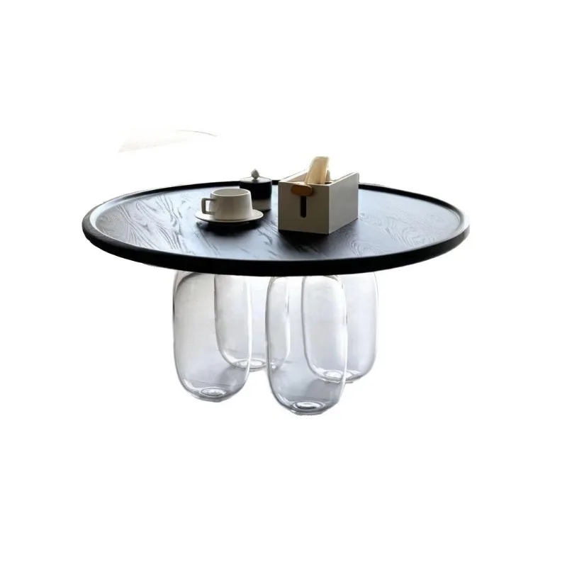 Glass feet modern modern designer creative anti-gravity Internet celebrity side few villa model room coffee table