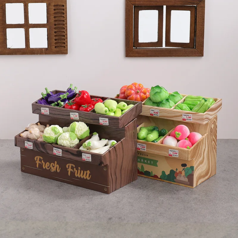 Mini armoire à légumes de Simulation, décoration de maison/supermarché, nourriture Miniature, maison de poupée, petits accessoires, Mod de Simulation de jouet