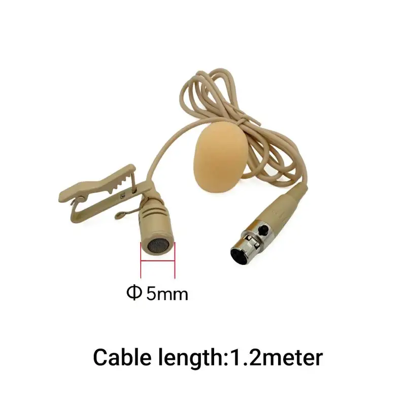 Micrófono de solapa mini con clip, 80-20KHZ, ZL-F1720, beige, ligero para viajes, vlogs, transmisiones en vivo al aire libre 5
