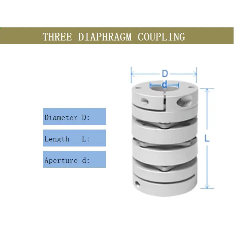 

Three Diaphragm Clamping Coupling Aluminium Elastic Ball Screw Step Servo Motor Encoder