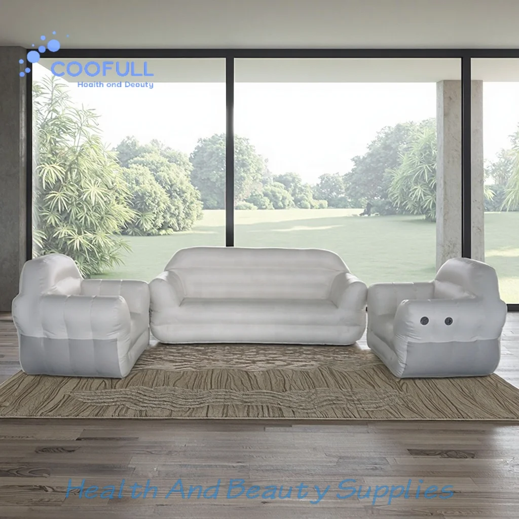Coofull Wholesale Modern Foldable Portable Inflatable Sofa Chair Set with Pump for Bedroom Exterior & Living Room Use