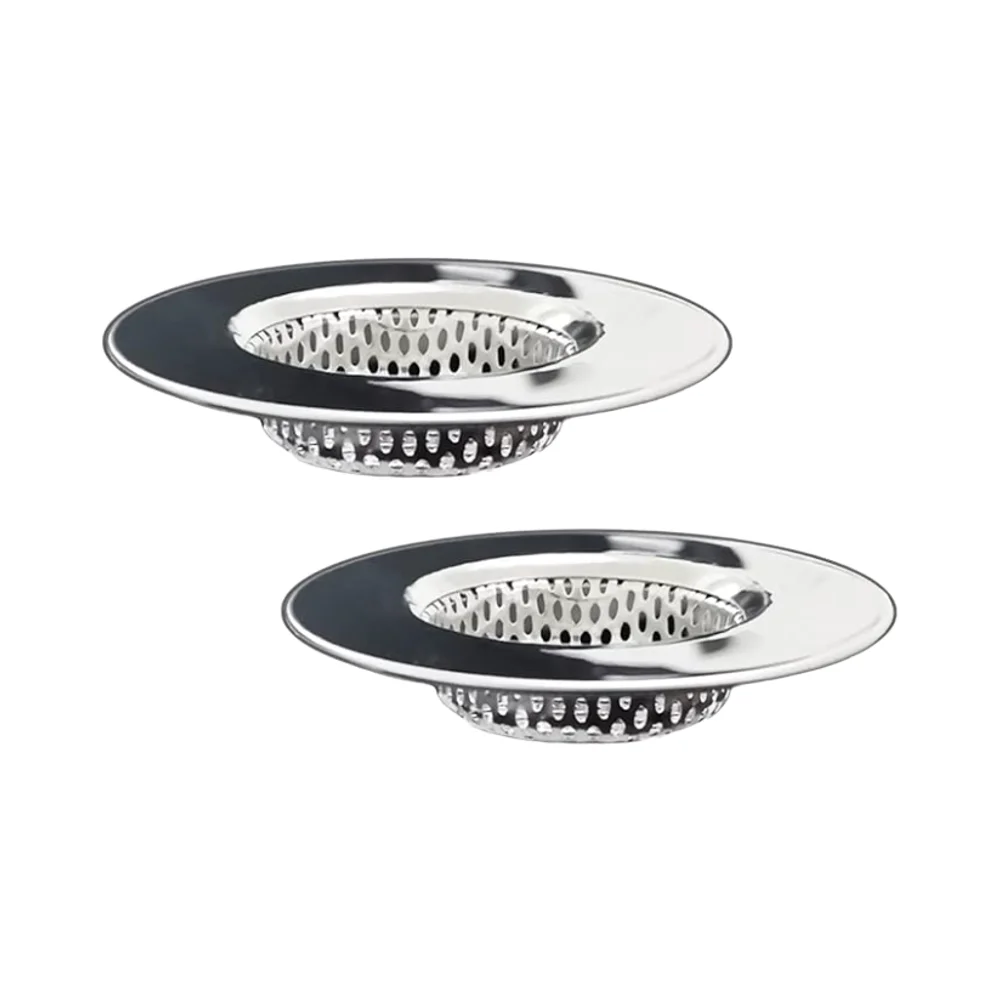 2pcs Stainless Steel Bathroom Drains Bathtub Shower Hair Catcher With 1.75