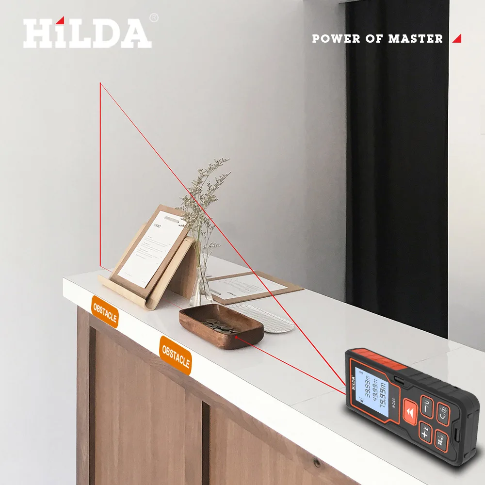 HILDA 40M 80M 100M Laser Rangefinder Handheld Electronic Rangefinder High-precision Infrared Level Measurement Room