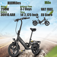 HillMiles Mile Electric Bicycle 250W 36V10.4AH Lithium Battery Electric Bike Adult City Commuting 14-inch Tire Light Mini E-bike