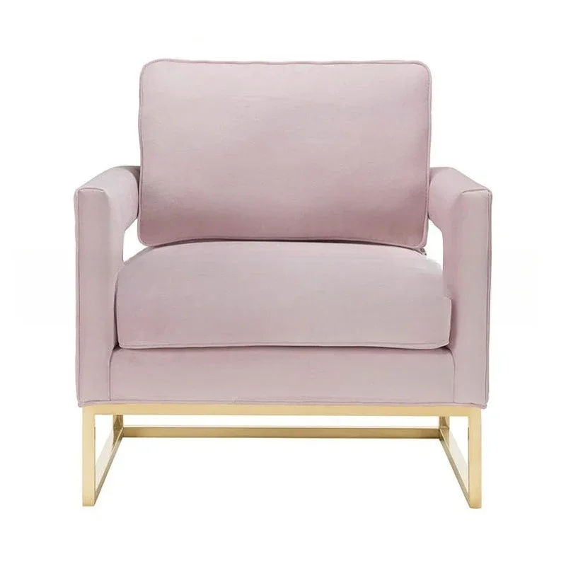 

Modern stainless steel single sofa furniture casual fabric hotel club fashion reception single chair