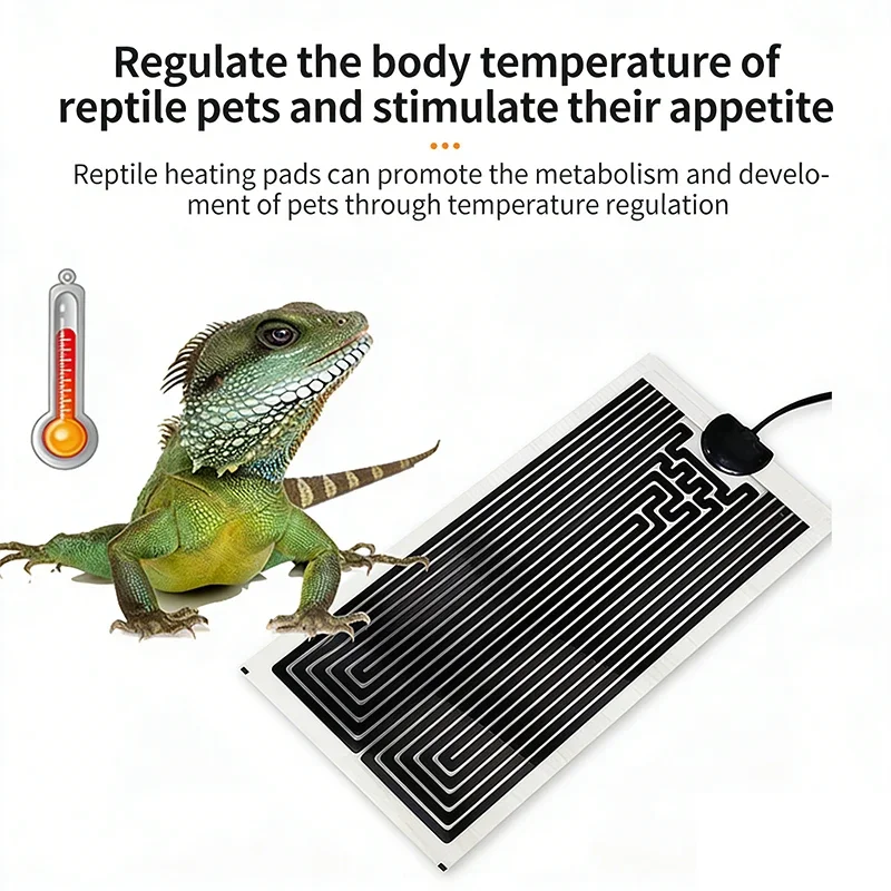 

EU Plug Reptiles Heat Mat Adjustable Temperature Pet Heating Warm Pad for Lizard Turtle Small Fish Tank Heat Preservation