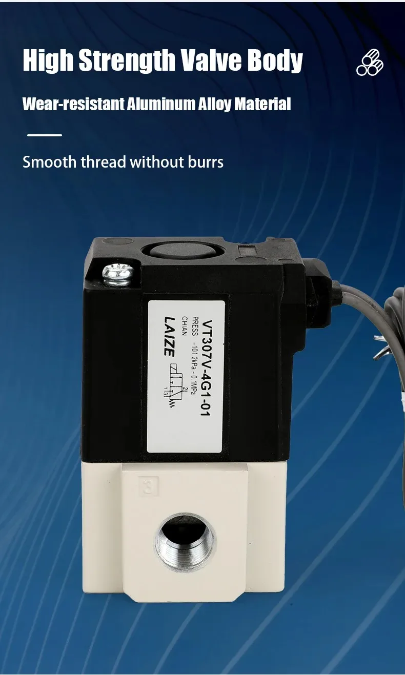 Magnetventil VT307V 3/2 Way Vacuum Solenoid Valve,2 Position Pilot Operated High Frequency Pneumatic Valve DC12V DC24V AC220V Pneumatik — Detail 4