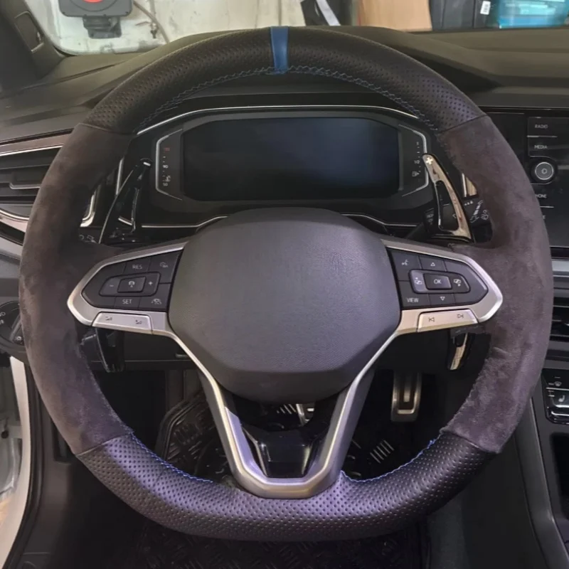 Индивидуальный чехол на руль для Volkswagen Golf, Passat, ID.3, Arteon, Caddy 2019-2022, 100% соответствие, аксессуар для интерьера автомобиля