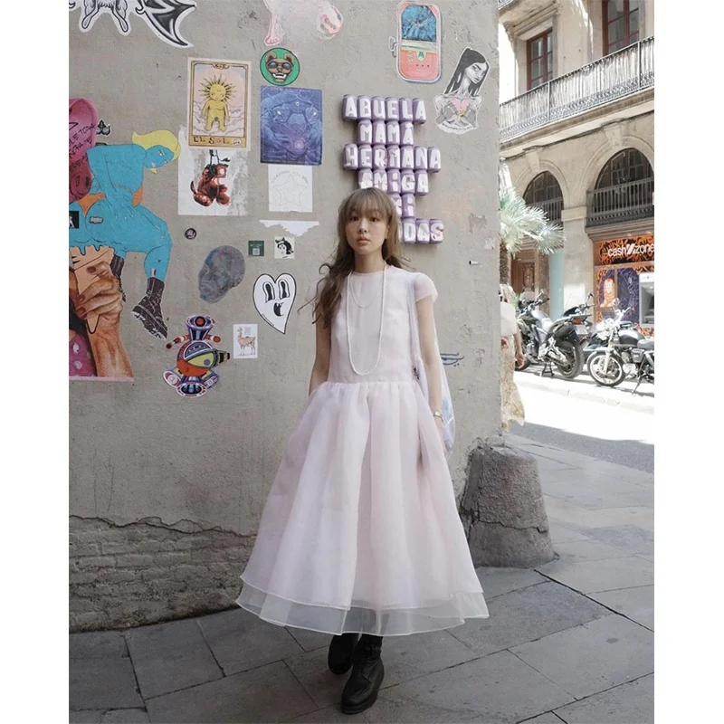 

Пышная юбка Princ Sle из тонкой ткани Ogeea с двойным слоем и объемными рукавами, однотонная, цельная