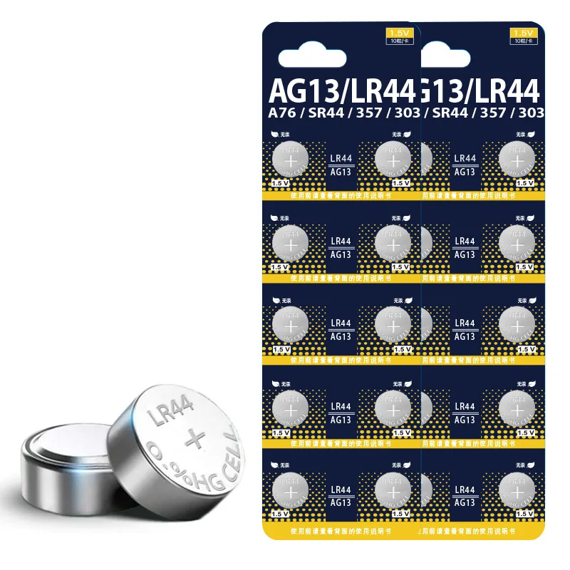 10-100PCS LR44 AG13 Button Cell Battery 1.5V 357 SR44 LR1154 Button Coin RW82 SR1154 SP76 Batteries for Watch Toys Remote