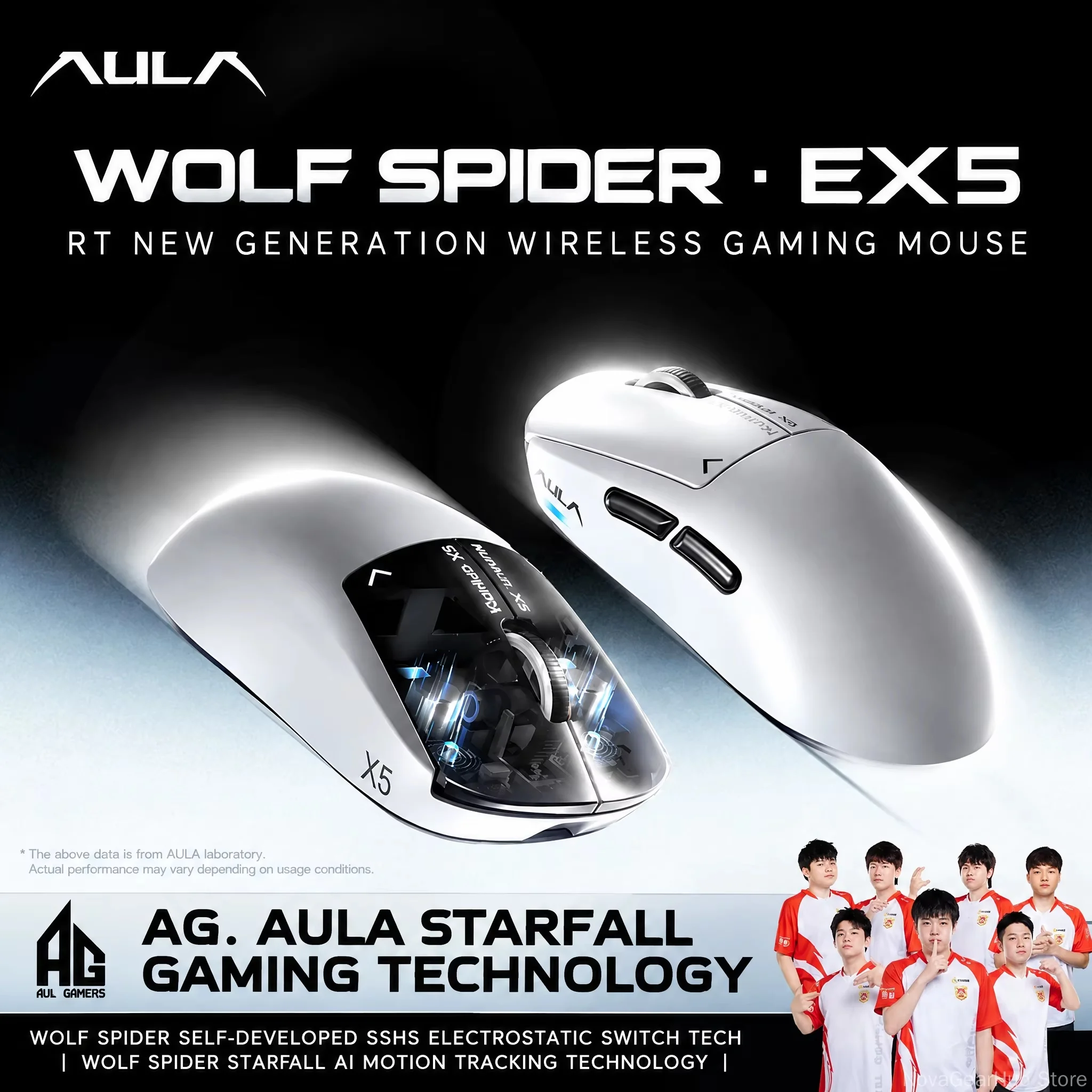 Aula X5 Wireless Tri Mode Gaming Mouse Electromagnetic Micro Switch For Desktop Laptop E-Sports Game