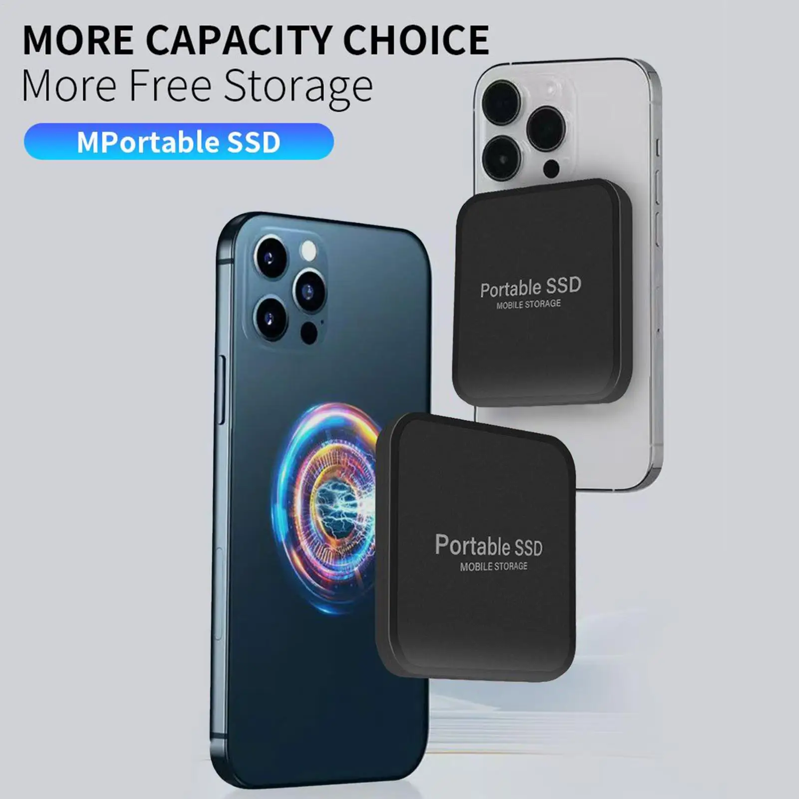 Портативный внешний жесткий диск 4 ТБ, магнитный жесткий диск для хранения данных, резервный жесткий диск, внешний для передачи файлов, смартфона, планшета, ноутбука