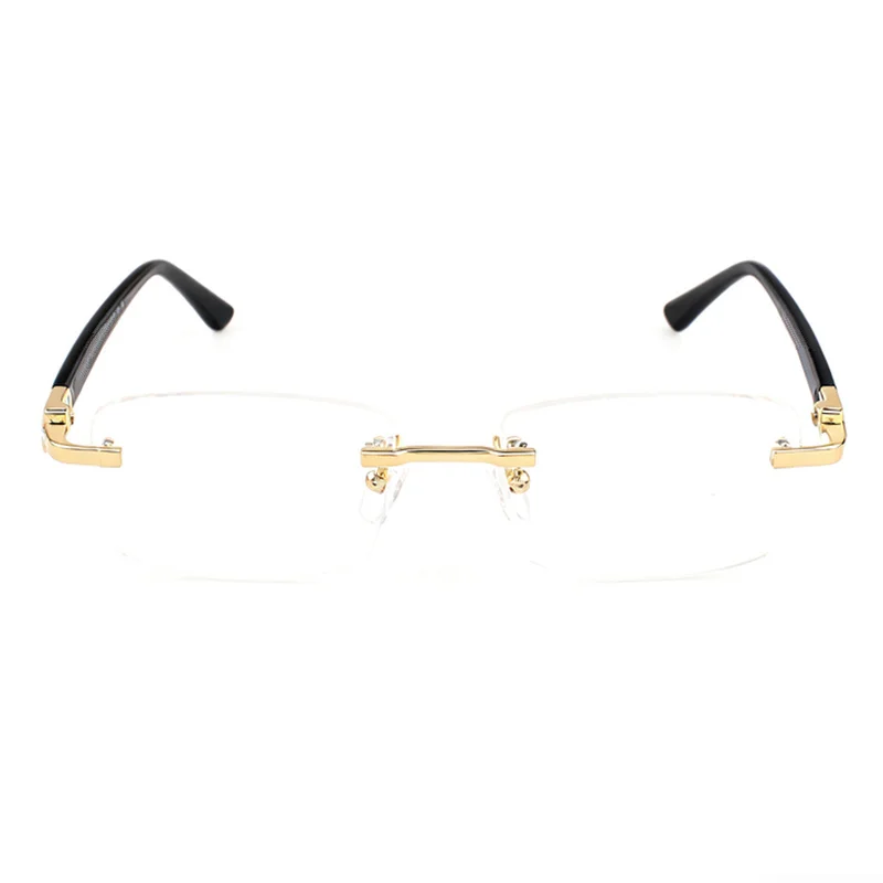 

Fashion Men Big Rectangular Business Rimless Glasses Frame OZ87 56-18-150 Lightweight for Prescription Eyewear