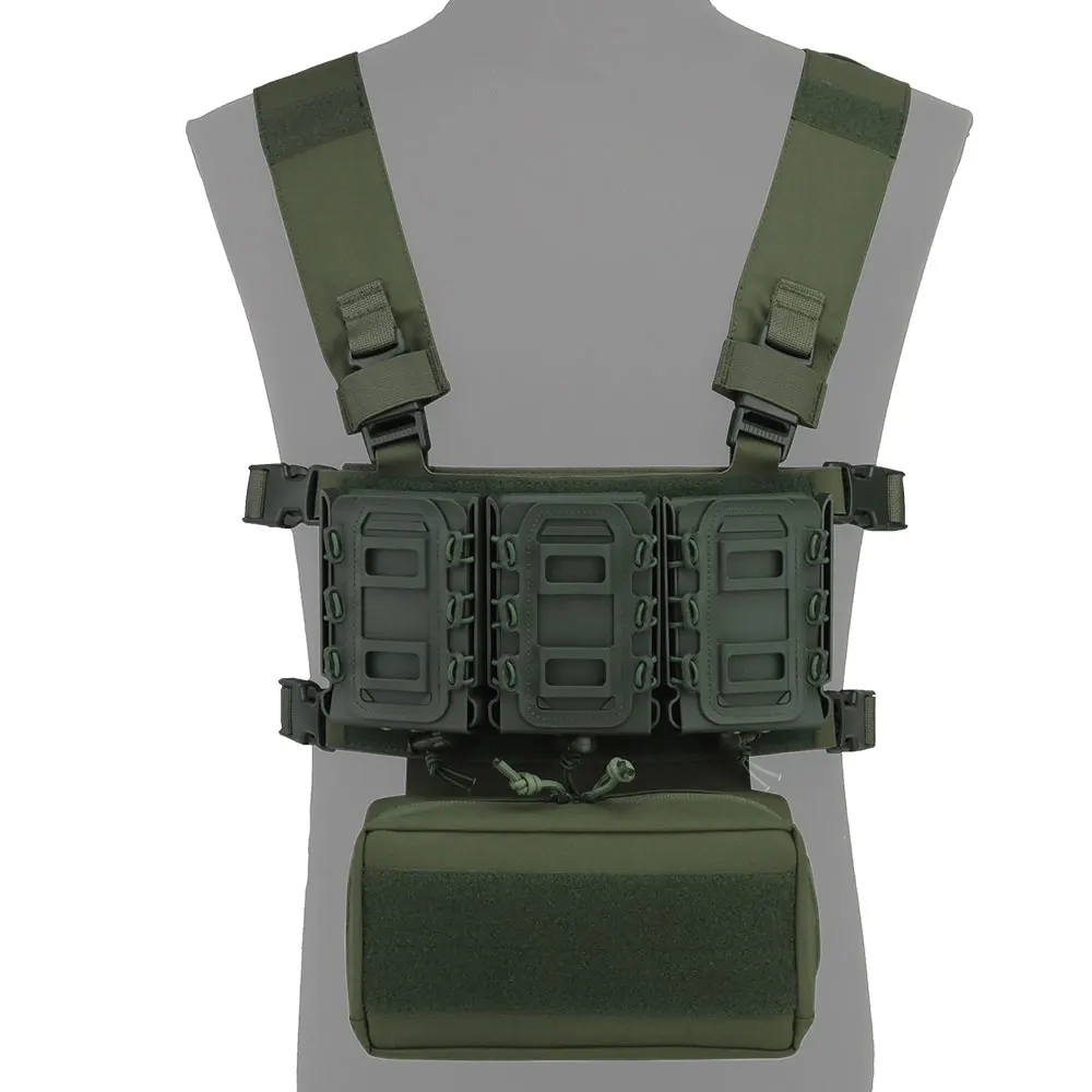 OPHIDIANTAC  Laser Cut Chest Rig With Triple Mag Pouch Lightweight MOLLE Chest Hanging Vest Hunting Accessories