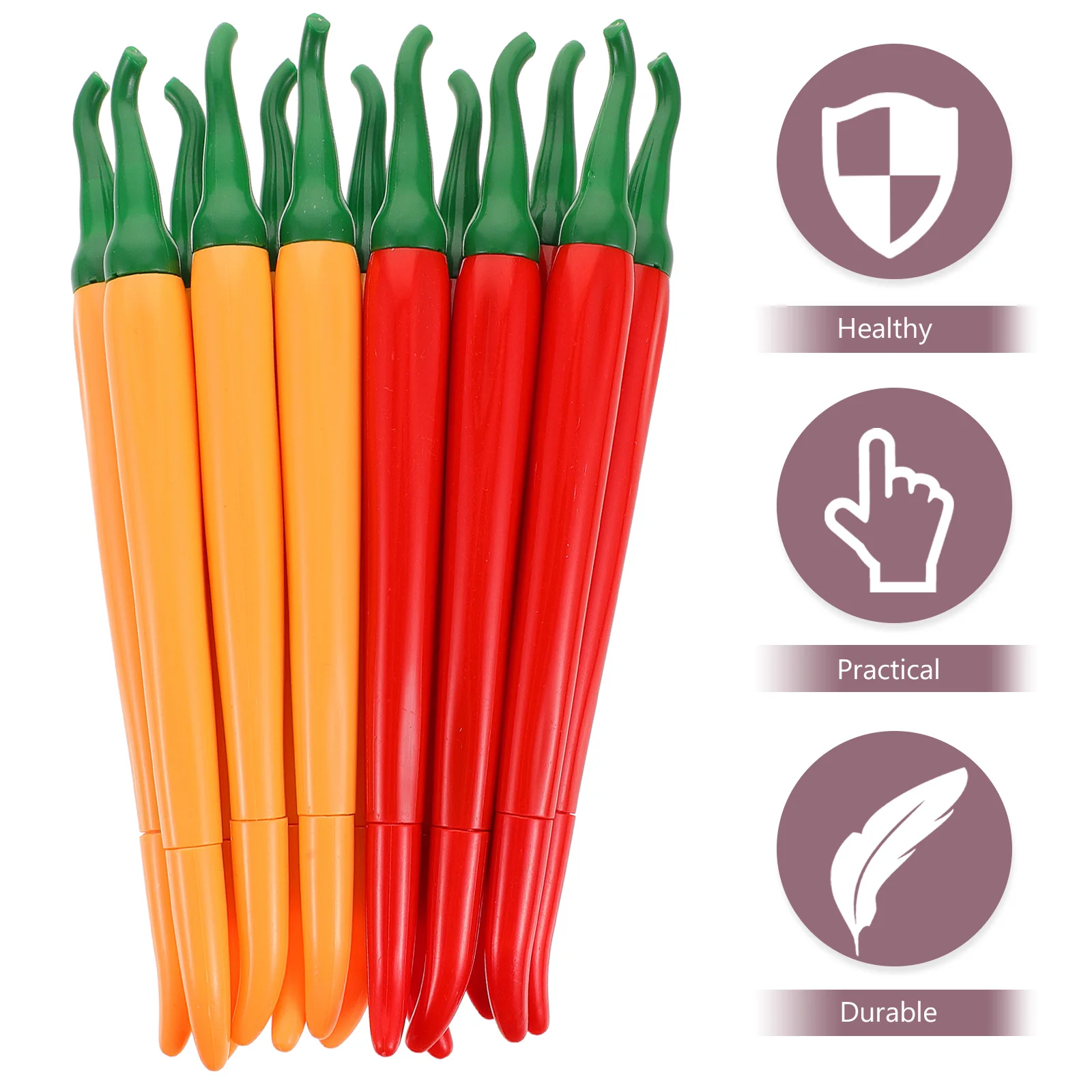14Pcs Chili Shaped Gel Ink Pens Creative Cartoon Design Smooth Writing School Accessories Chili Shaped Pen Fine Tip Pens