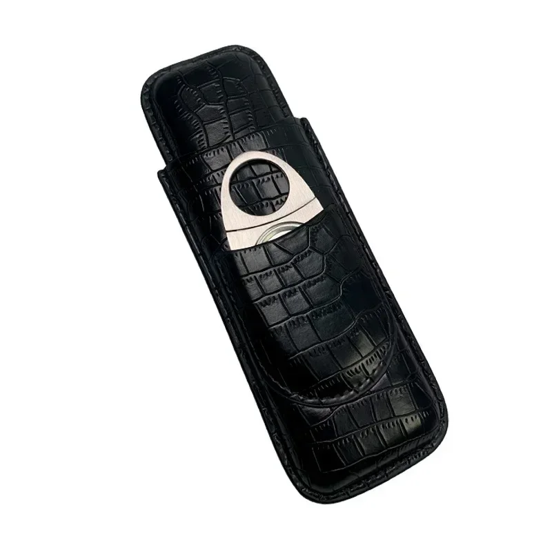 

Portable Leather Cigar Tube Bag Mini Cigar Case Box, Cigarette Holster, Two-Finger, Humidor Cigar Travel Humidor