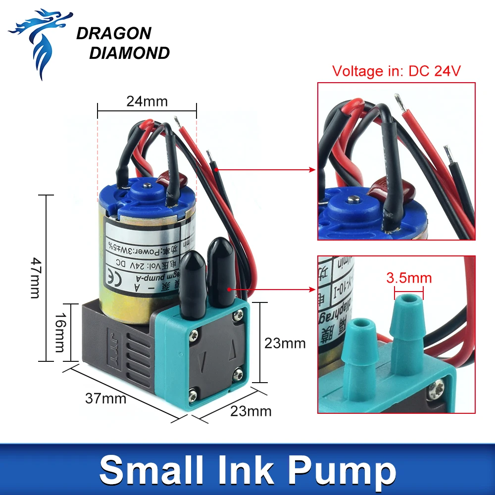 3W 24V Ink Pump for Galaxy Wit Color Infiniti Phaeton Solvent Plotter Printer UV 100-200ml/min Micro-Ink Pump