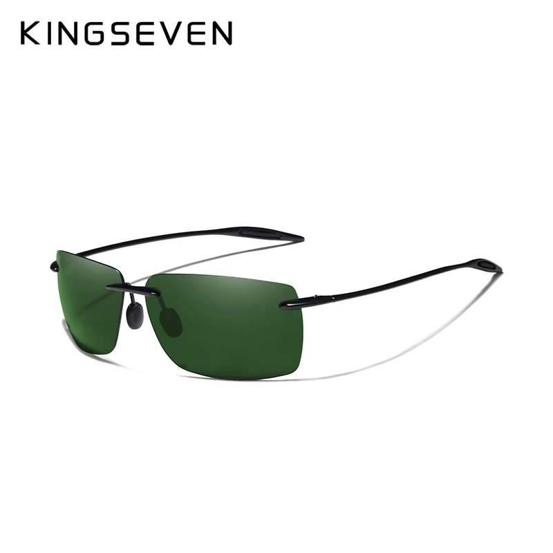 KINGSEVEN TR90 modne spolaryzowane okulary mężczyźni Ultralight wysokiej jakości kwadratowe bezramowe óculos Gafas okulary przeciwsłoneczne blokujące UV — zdjęcie 4