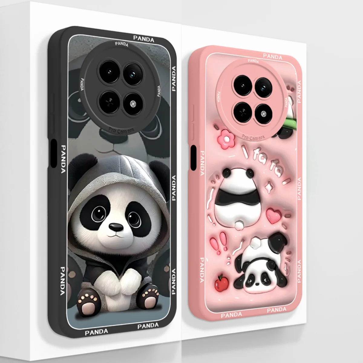 For Realme 12 Lite 12X Case Cute Panda Phone Cover For Oppo Realme12 12 X 12Lite Full Protection Soft Liquid Silicone Back Cover