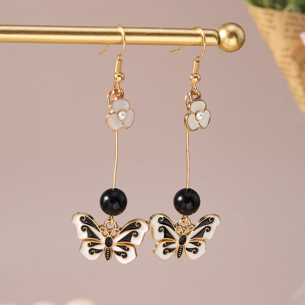 Aihua Neue Mode Nette Blume Schmetterling Ohrringe Süße Schmetterling Baumeln Ohrringe Für Frauen Frohes Neues Jahr Schmuck Geschenke – Detail 5