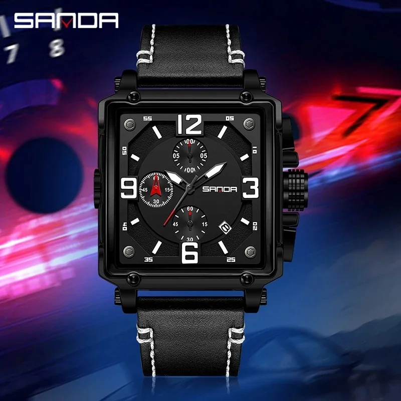 SANDA 5304 2023 New Luxury Casual Style Military Watches Men\'s Waterproof for Male Clock Sport Quartz Watch Relogio Masculino