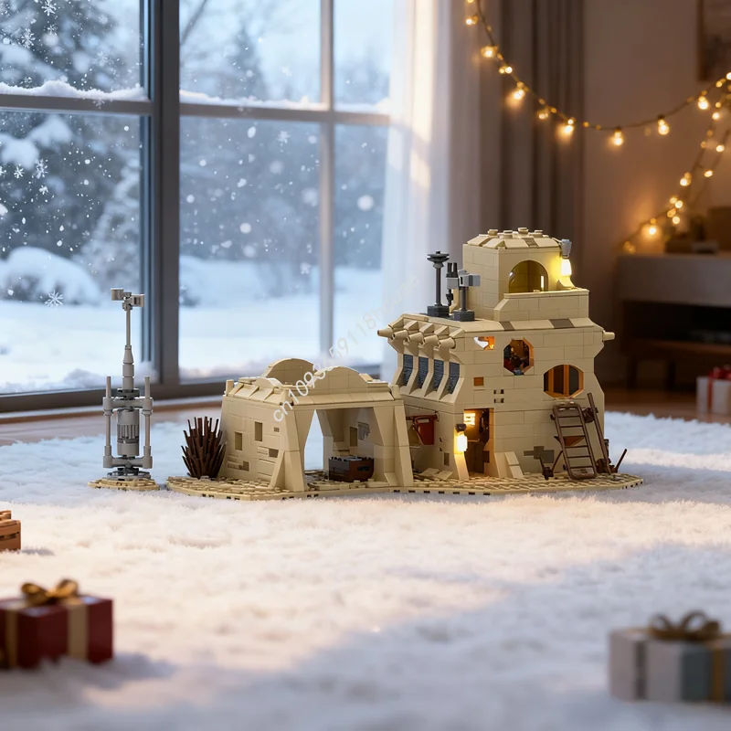

851pcs MOC Tatooine Merchant Shop Garage Star Model Building Christmas Gift Blocks Construction DIY Creative Toys Idea Kids