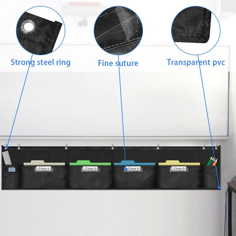 Imagem -02 - Wall Mounted File Organizer com Cabides de Parede Classroom Bolso Chart Grande Capacidade Mesa com Bolsos