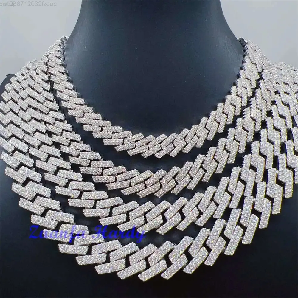 Custom Diamond Hiphop Jewelry 6mm 8mm 10mm 12mm 13.5mm 15mm Necklace Vvs Gra Certified Moissanite 14k Gold Cuban Link Chain