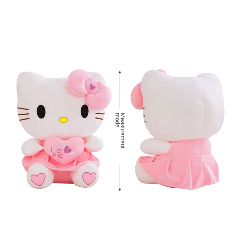 Kaiwa Hello Kitty Pink Plush Stuffed Toys para crianças, boneca de pelúcia Anime Cartoon, travesseiro macio para menina, aniversário e presentes de