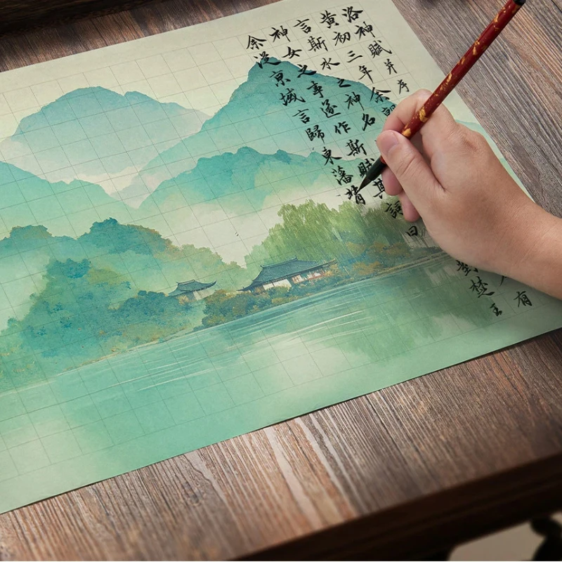 Vintage Xuan Paper Scroll Roll for Small Regular Script Handwriting Chinese Calligraphy Practice Rice Paper Writing Stationery