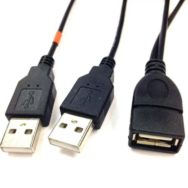 USB 2.0 Cable, Y-Shaped Cable, USB 1/2 Cable, USB 2.0 AF/2 * AM USB 1/2 Cable, Male/Female Cable