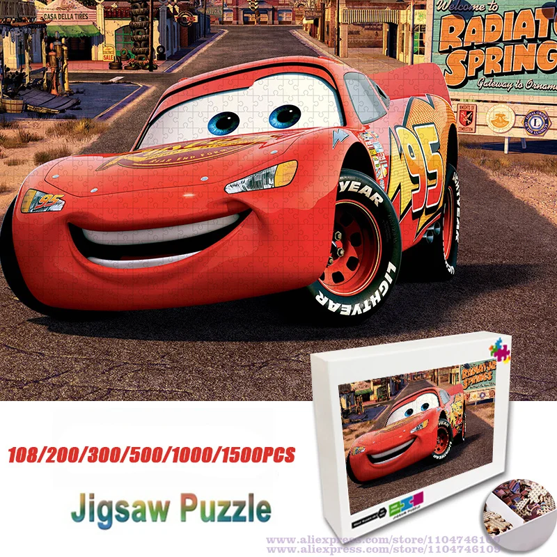 

Disney Anime Cars Puzzle Jigsaw Cartoon Diy Toys 108/200/300/500/1000/1500Pcs Intelligence Educational Puzzles for Kids& Adults