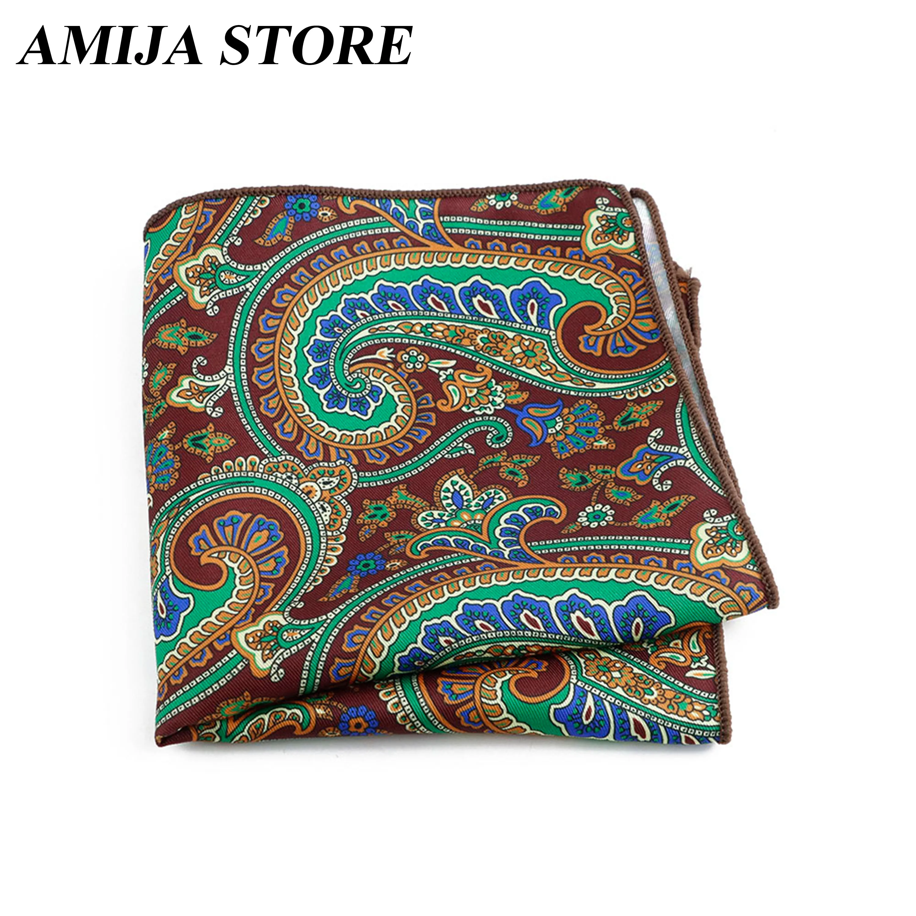 Italian Style Floral Men's Simulated Silk Printed Pocket Squares Soft Scarf Women&Men Casual Party Gift Tuxedo Tie Accessories