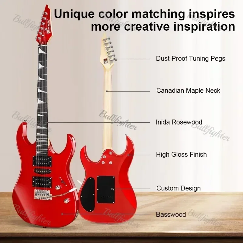 Bullfighter basswood Electric Guitar Beginner Entry Professional Level Playing Adult Single Shake ST Guitar D-150