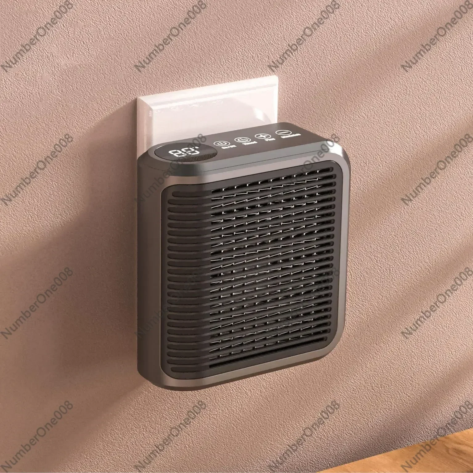 Wall Mounted Mini Heater 400W 800W Ceramic Electric Heater with Timer Touch Control