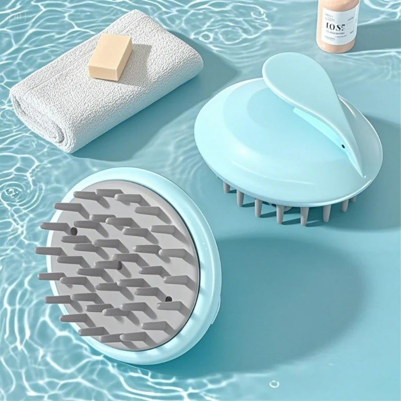 

Расческа-массажер для волос, портативная расческа для снятия стресса, новая силиконовая ручная круглая расческа для удаления перхоти кожи головы, зуда зуда, царапающая расческа