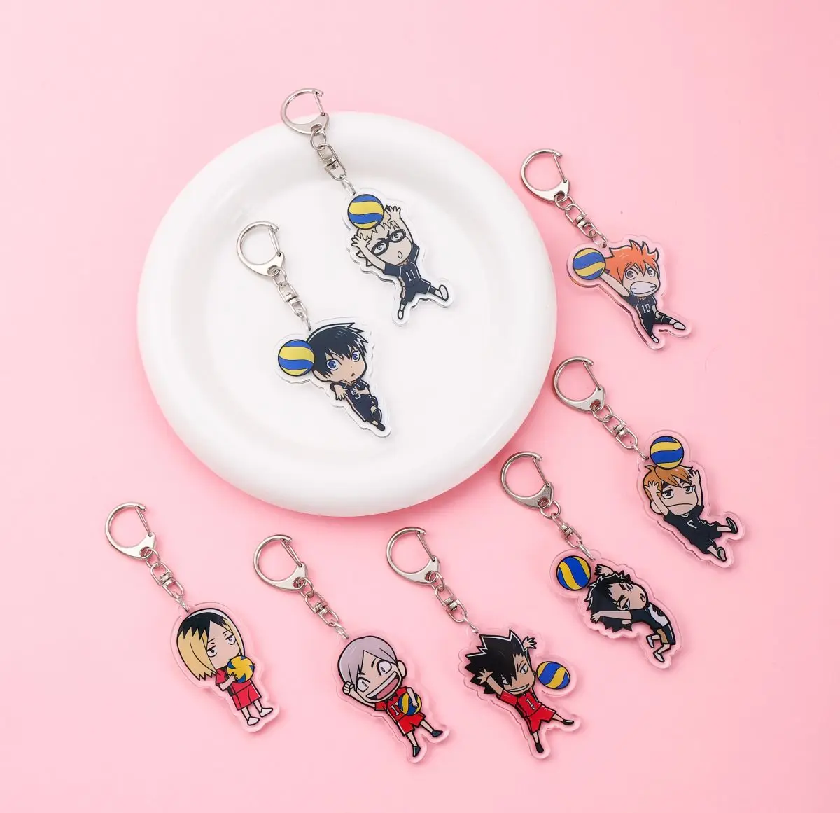 Anime Haikyuu!! Acrylic keychain accessaries Cartoon funny Bag Pendant Gift cute bag charm Keyring Friends Fans Gifts