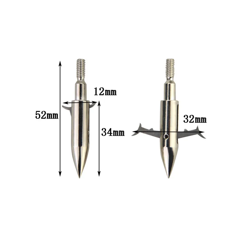 6/12Pcs Archery Bowfishing Arrowhead 160 Grain Stainless Steel 2 Expandable Broadheads Fishing Hunting Tip Point