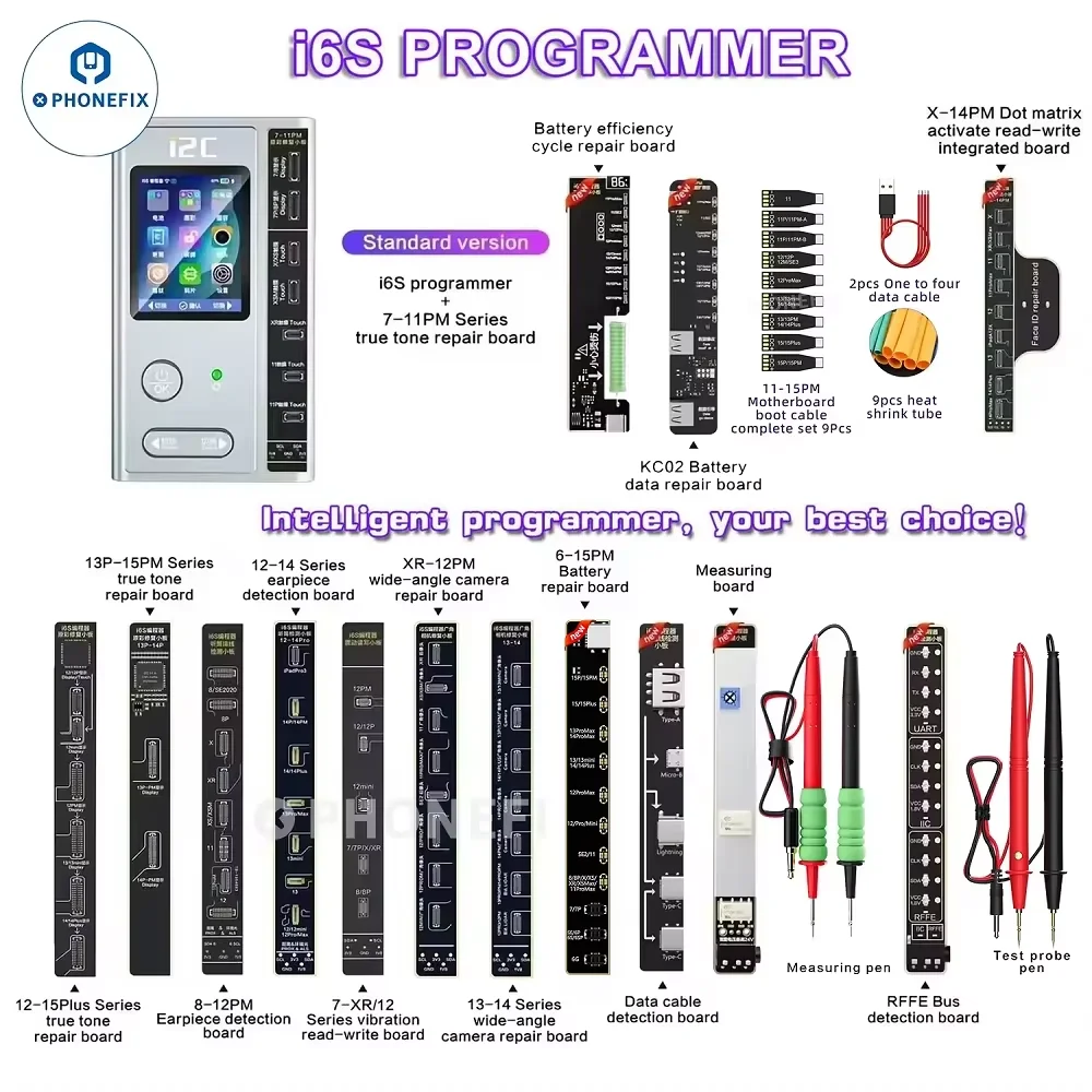 

i2C i6S Battery Efficiency Cycle Board Programmer For iPhone 11-15 Pro Max Battery Health Data PCB Measuring EEPROM Bus Repair