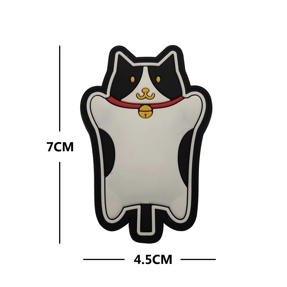 New Luminous 3D PVC Creative Animal Unique Tactical Cat Shield Morale Cute Armband Backpack Custom Patches for Clothing