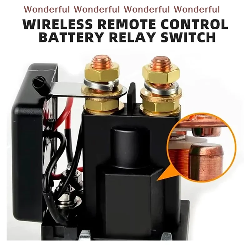 12V Car Starter Remote Start Warm-Up/Cool-Down Function Remote Battery Disconnect Wireless Remote Control Battery Relay Switch