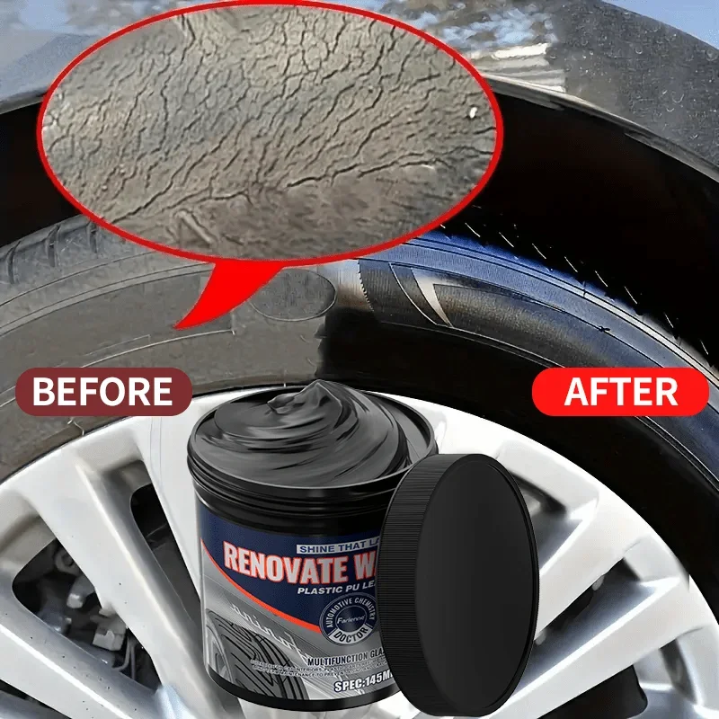 

Черный воск для шин обеспечивает длительный срок службы и ремонта – предотвращает трещины волос в шинах, отбеливающий лак и чехол от царапин.