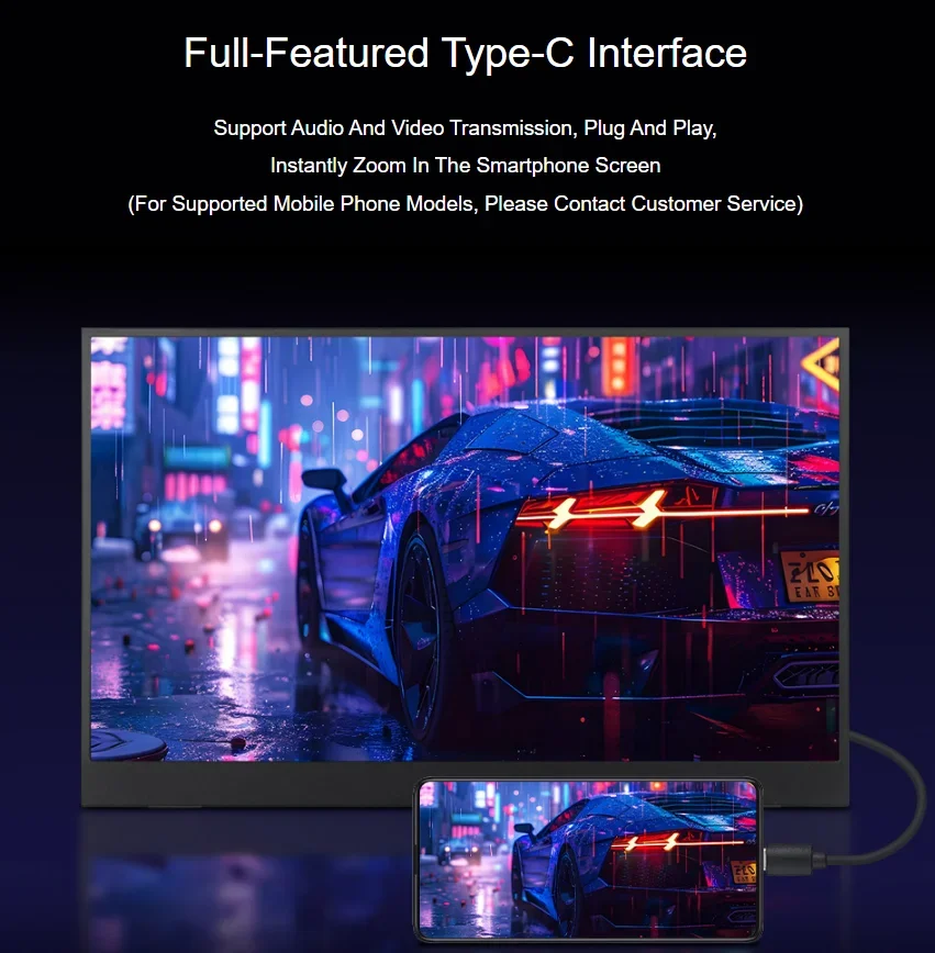 Luckfox 15.6inch Portable Monitor With Stand, IPS Screen, Mini HDMI Interface, 1920 * 1080 Full HD, Supports HDR, No Touch