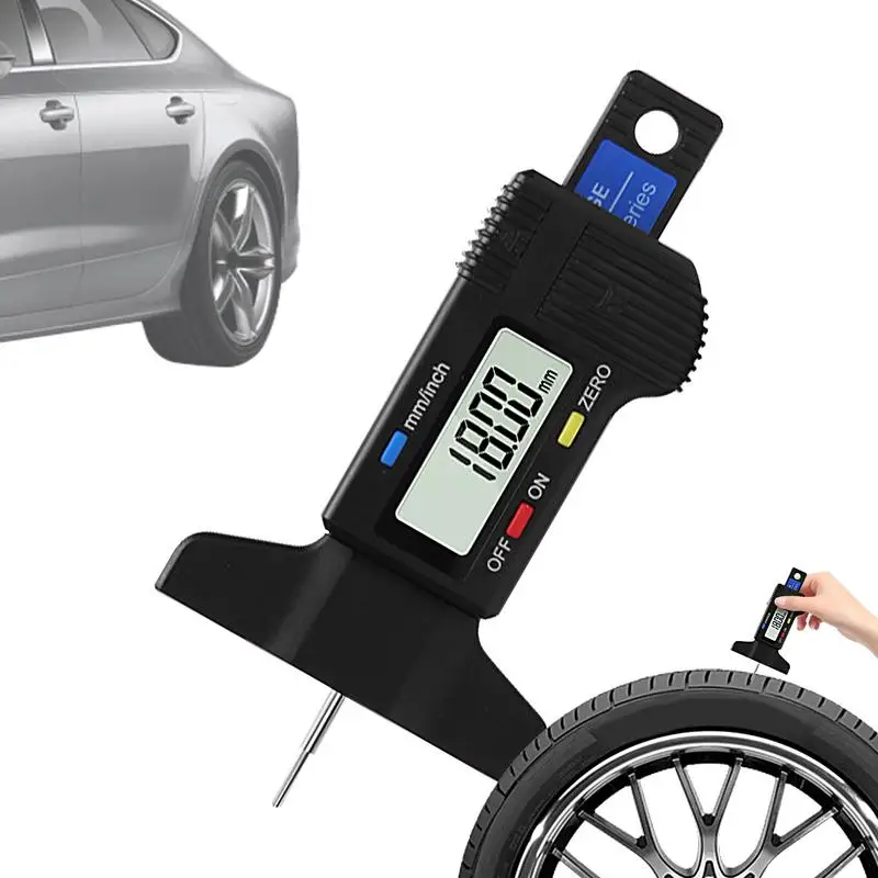 Digital Tread Depth Gauge For Car Tyre Tire Meter Thickness Gauges Automobile Tire Wear Detection Measuring Tools Depth Caliper