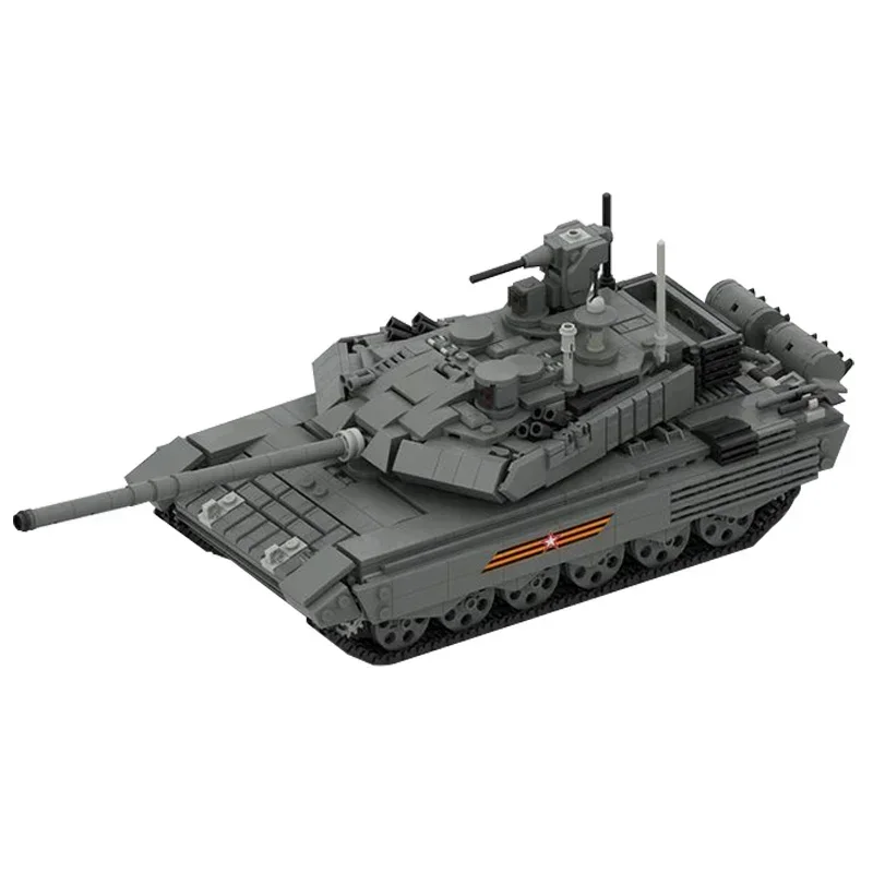 Moc อาคารอิฐทหารรุ่น T-90 MBT รถถังหลักเทคโนโลยี Modular Blocks ของขวัญของเล่นเด็ก DIY ชุดประกอบ