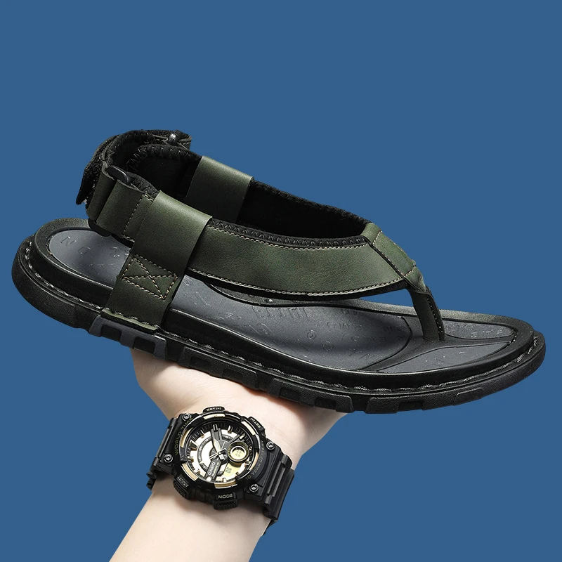 

Men's Simple Casual Sandals Summer Outdoor Anti Slip Wear-resisting Comfort Beach Shoes Breathable Fashion Male Walking Slippers