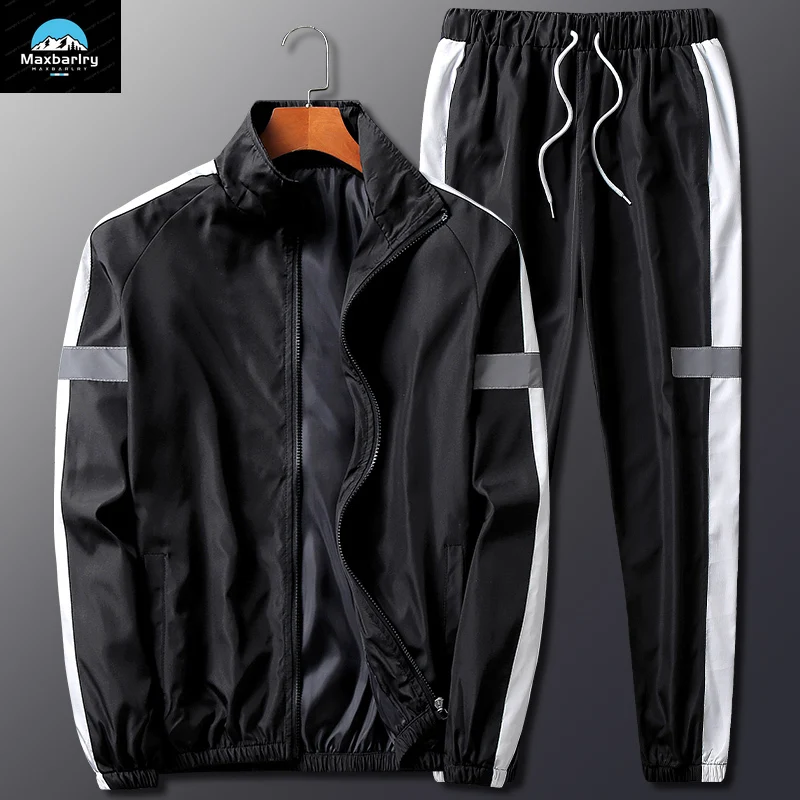 2Pcs Men Tracksuit Hoodie Tops Joggers Pants Tracksuit Set Male Running Jogging Sportswear Hooded Pants Mens Sweat Suit Workout