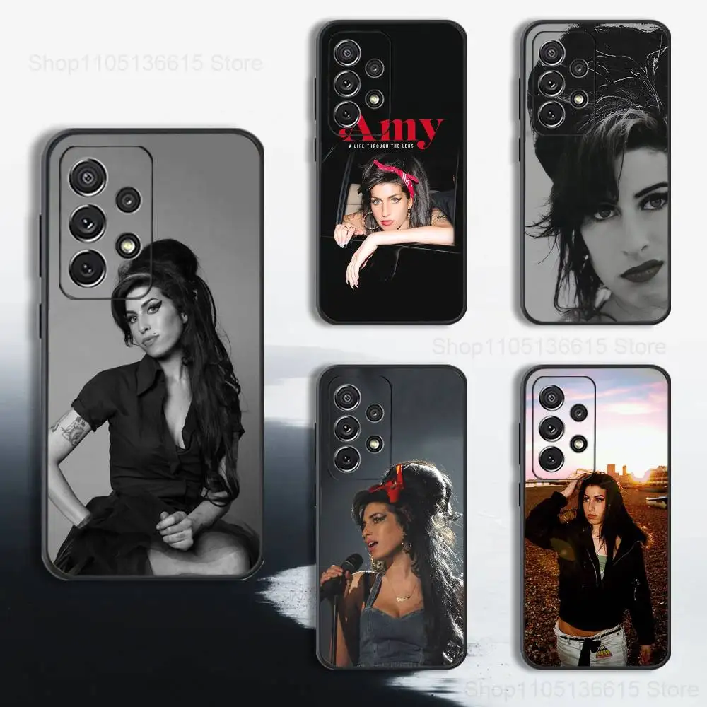 

Amy W-Winehouse Phone Case For Samsung S25,S24,S23,S22,S21,S20,S10,S9,Ultra,Plus,Lite,FE,Soft Silicone Black Cover