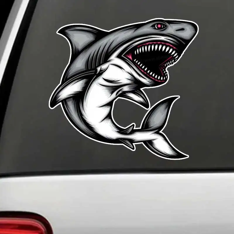 Наклейка на авто акула - Waterproof Vinyl Decals Auto Body Window Decor Motorcycle Helmet Stickers OZ564