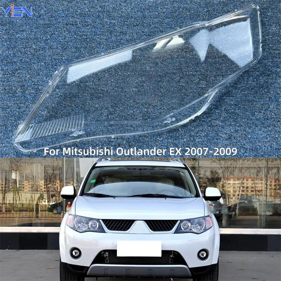 For Mitsubishi Outlander EX 2007 2008 2009 Auto Accessories Lampshade Headlight Cap Car Front Headlight Lens Cover Lights Shell